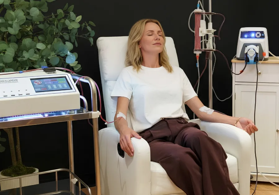 Closed-loop extracorporeal blood ozonation and oxygenation system used in EBOO treatment