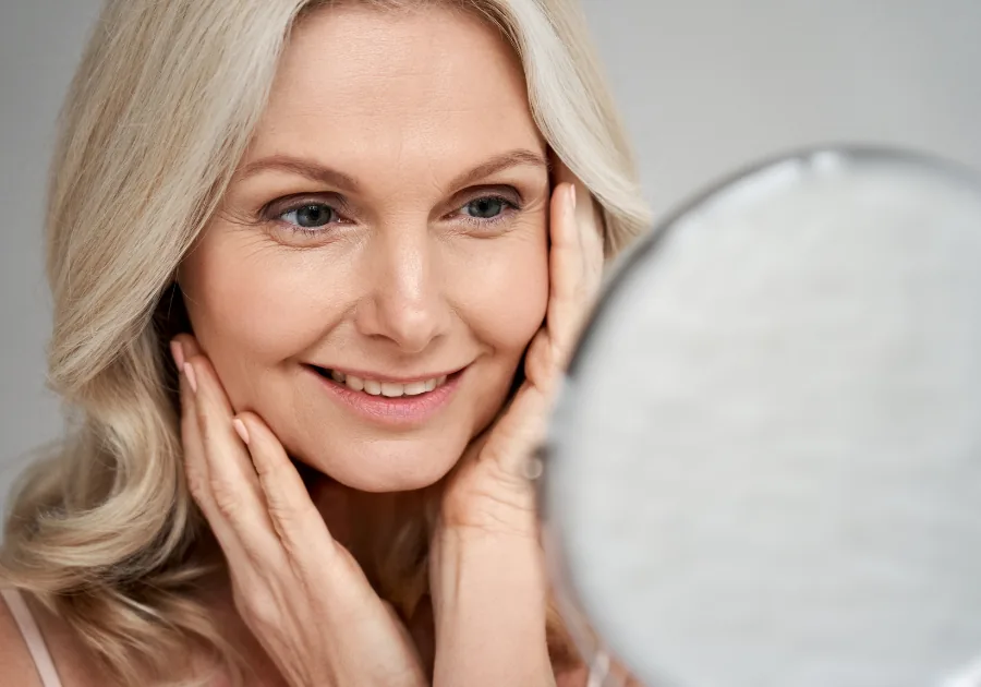 Nitrogen plasma skin resurfacing handpiece treating a patient at a medical aesthetics clinic