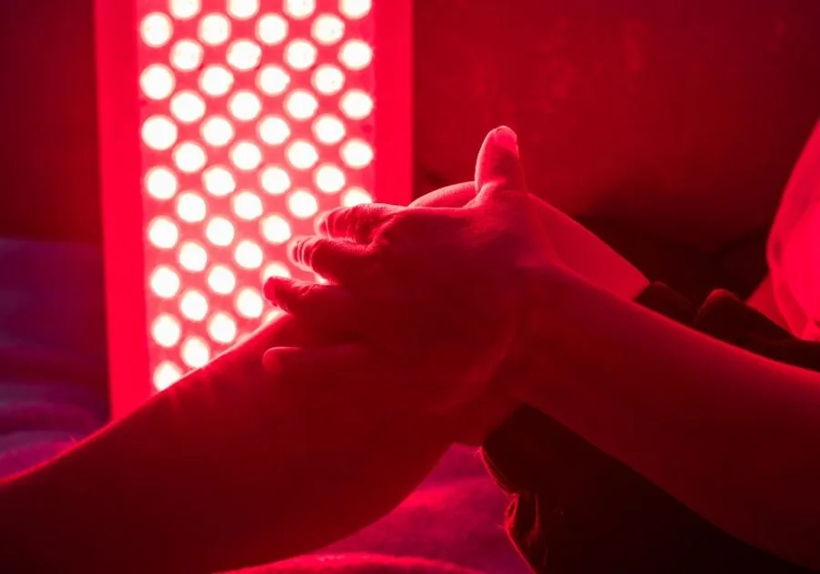Full-body photobiomodulation light bed session at a Regen & Restore clinic